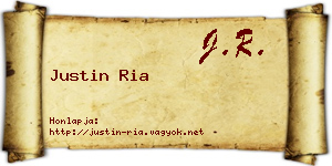 Justin Ria névjegykártya